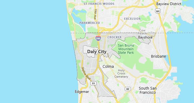 Map of Daly City, CA