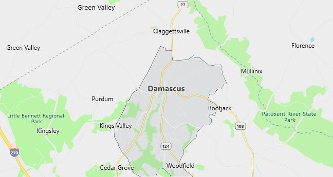 Map of Damascus, MD