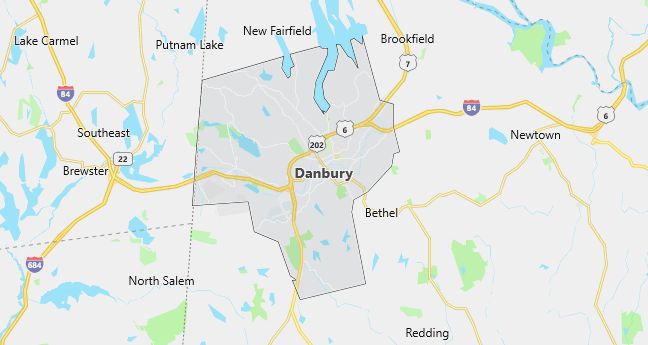 Map of Danbury, CT