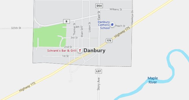 Map of Danbury, IA