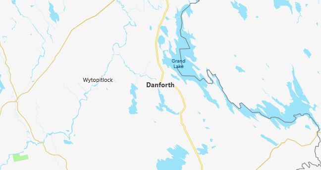 Map of Danforth, ME