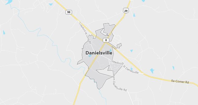 Map of Danielsville, GA