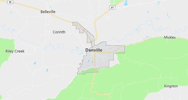 Map of Danville, AR