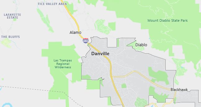 Map of Danville, CA