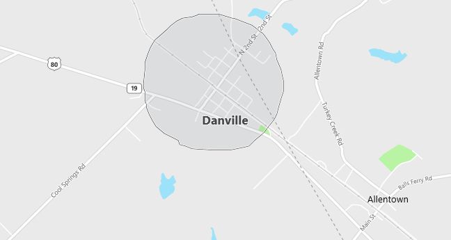 Map of Danville, GA