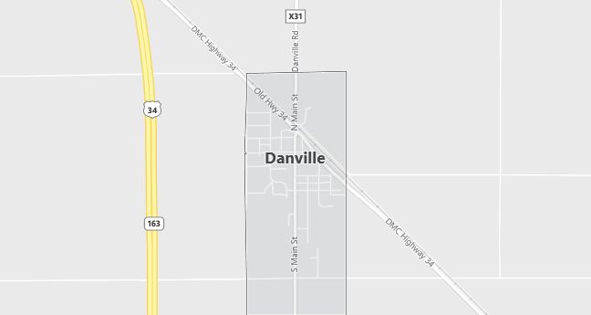 Map of Danville, IA