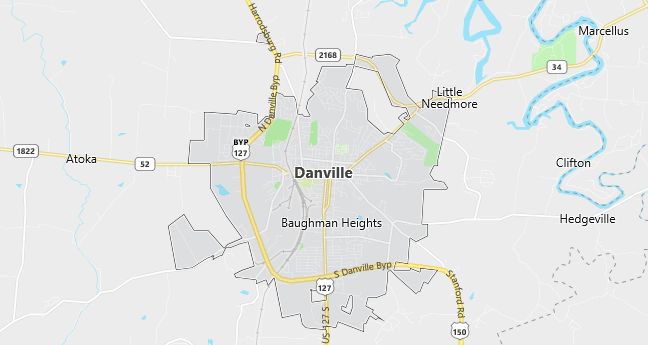 Map of Danville, KY