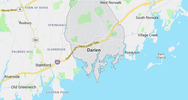 Map of Darien, CT