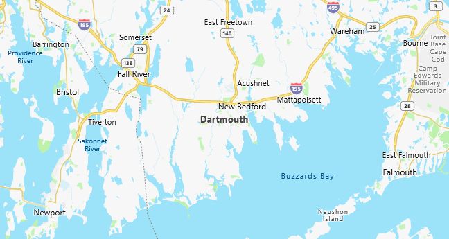 Map of Dartmouth, MA