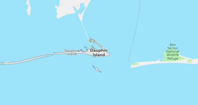 Map of Dauphin Island, AL