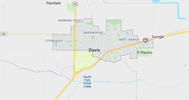 Map of Davis, CA