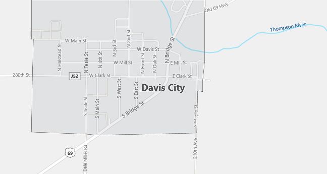 Map of Davis City, IA