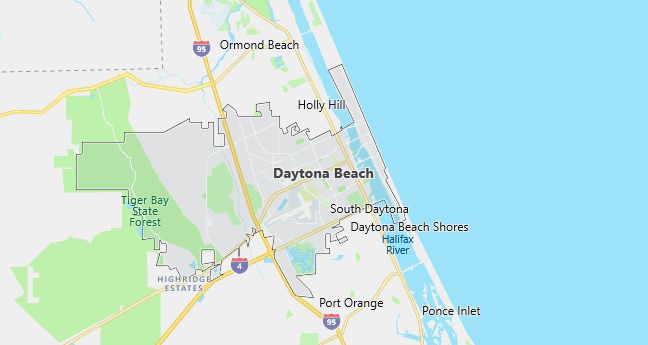 Map of Daytona Beach, FL