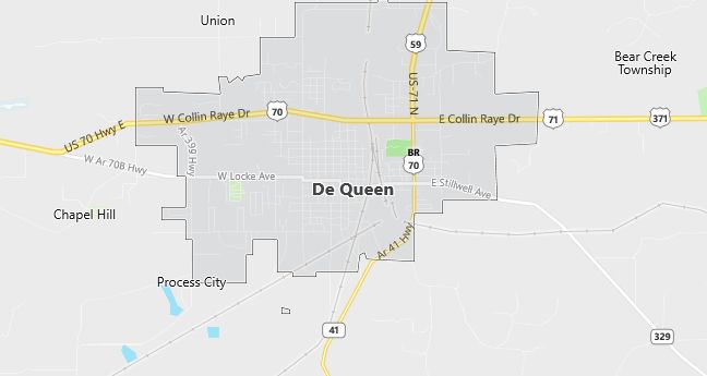 Map of De Queen, AR