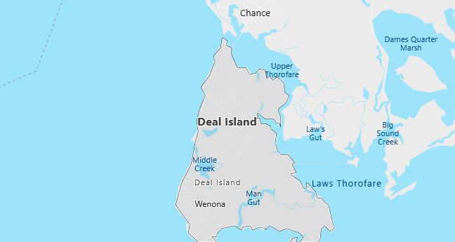 Map of Deal Island, MD