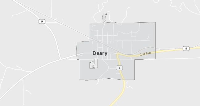 Map of Deary, ID