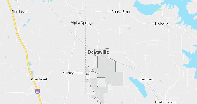 Map of Deatsville, AL