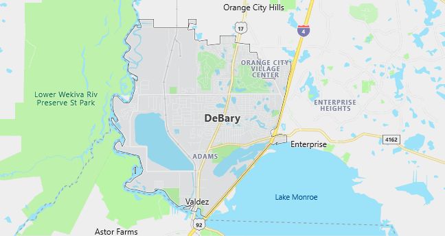 Map of Debary, FL