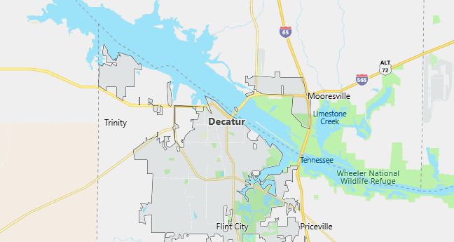 Map of Decatur, AL