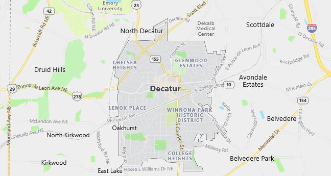 Map of Decatur, GA