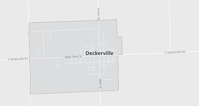 Map of Deckerville, MI