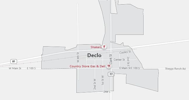 Map of Declo, ID