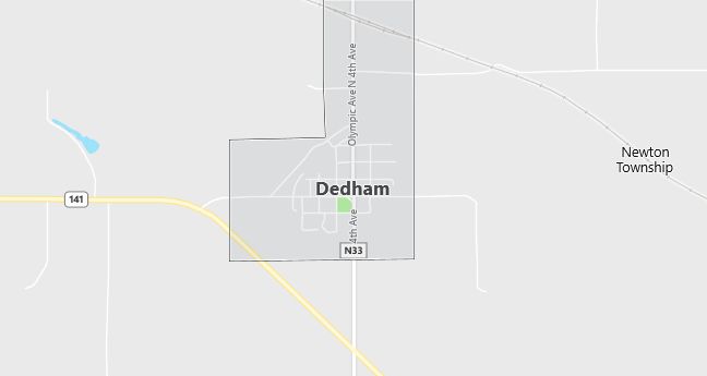 Map of Dedham, IA