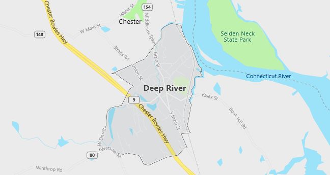 Map of Deep River, CT