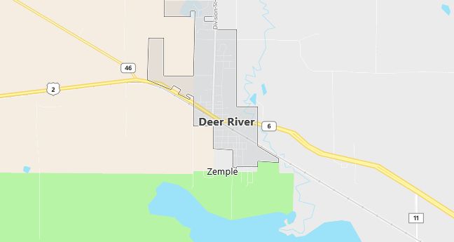 Map of Deer River, MN