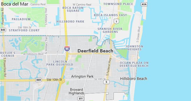 Map of Deerfield Beach, FL