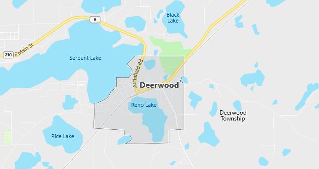 Map of Deerwood, MN