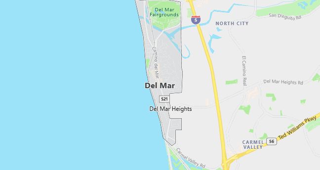 Map of Del Mar, CA