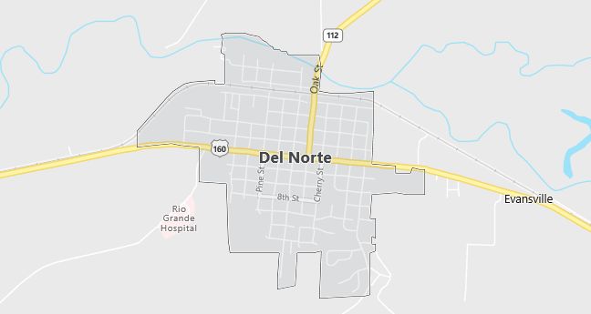 Map of Del Norte, CO