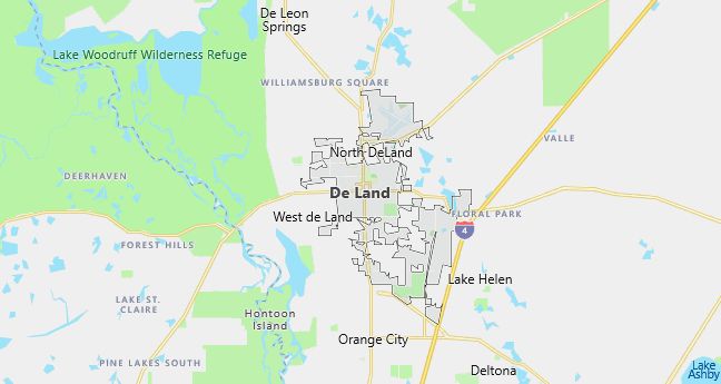 Map of Deland, FL