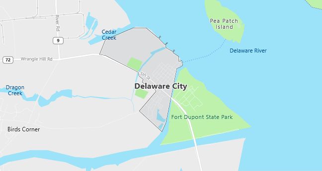 Map of Delaware City, DE