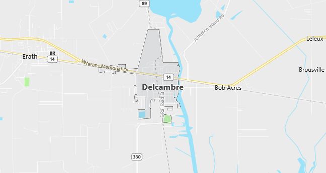 Map of Delcambre, LA