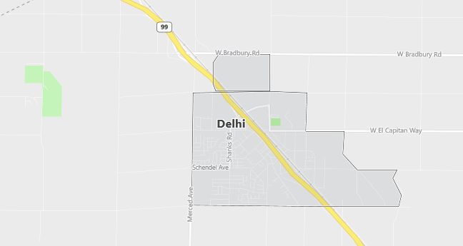 Map of Delhi, CA