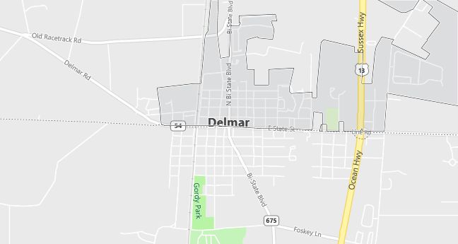 Map of Delmar, DE