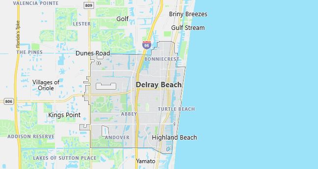 Map of Delray Beach, FL