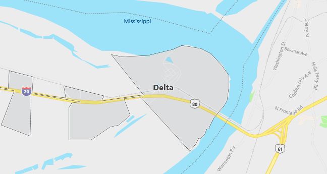 Map of Delta, LA