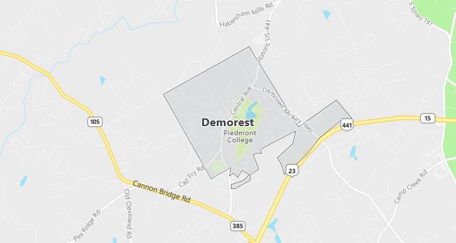 Map of Demorest, GA