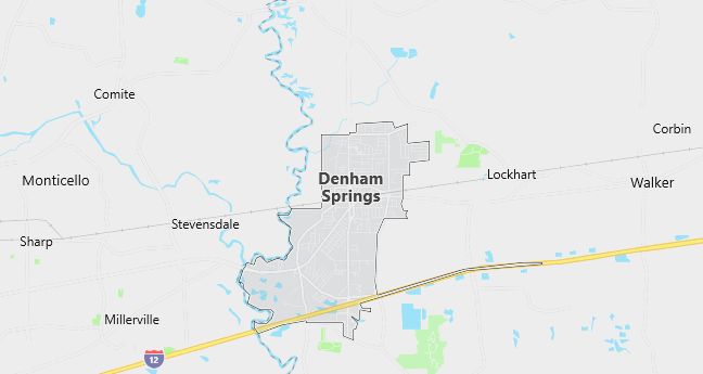 Map of Denham Springs, LA