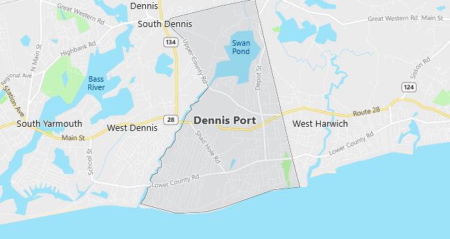 Map of Dennis Port, MA