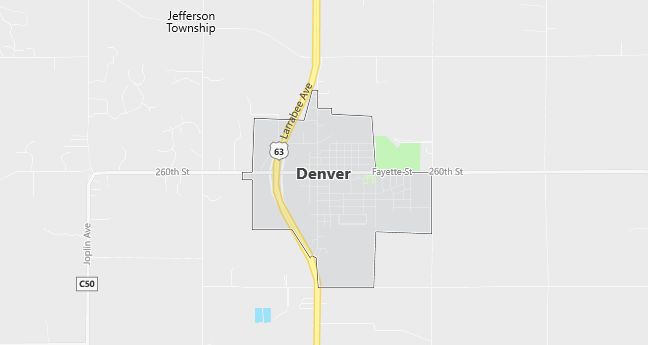 Map of Denver, IA