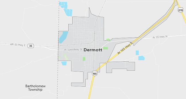 Map of Dermott, AR