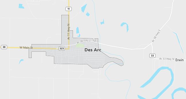 Map of Des Arc, AR