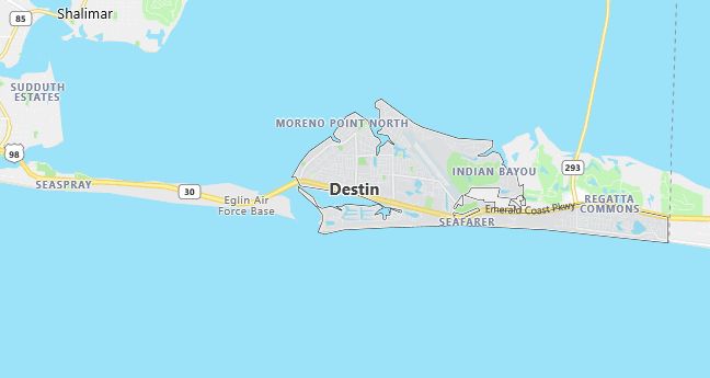 Map of Destin, FL