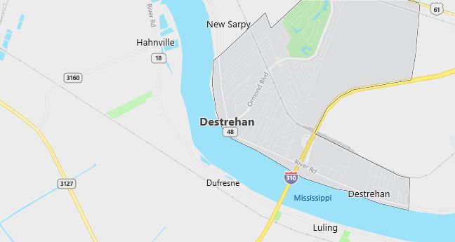 Map of Destrehan, LA