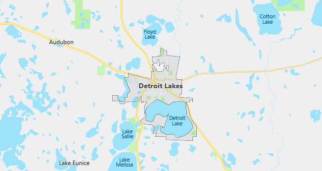 Map of Detroit Lakes, MN