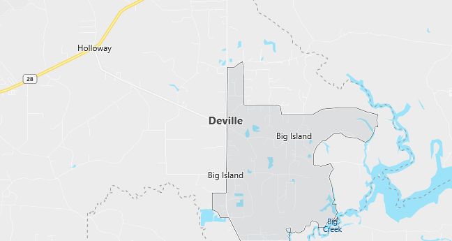 Map of Deville, LA